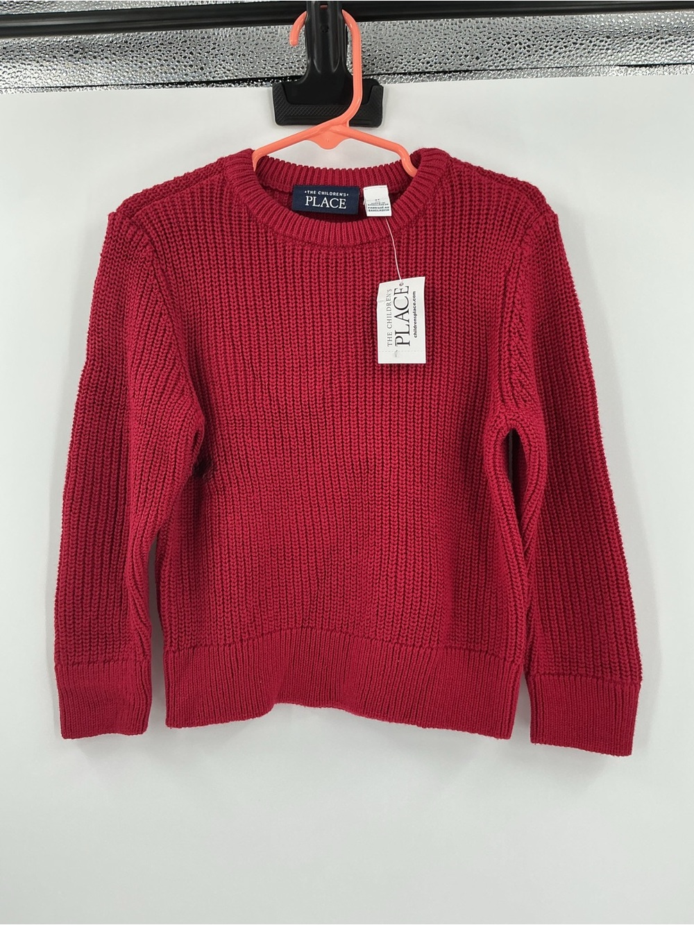 The Children's Place kids Red Knit Crewneck Sweater